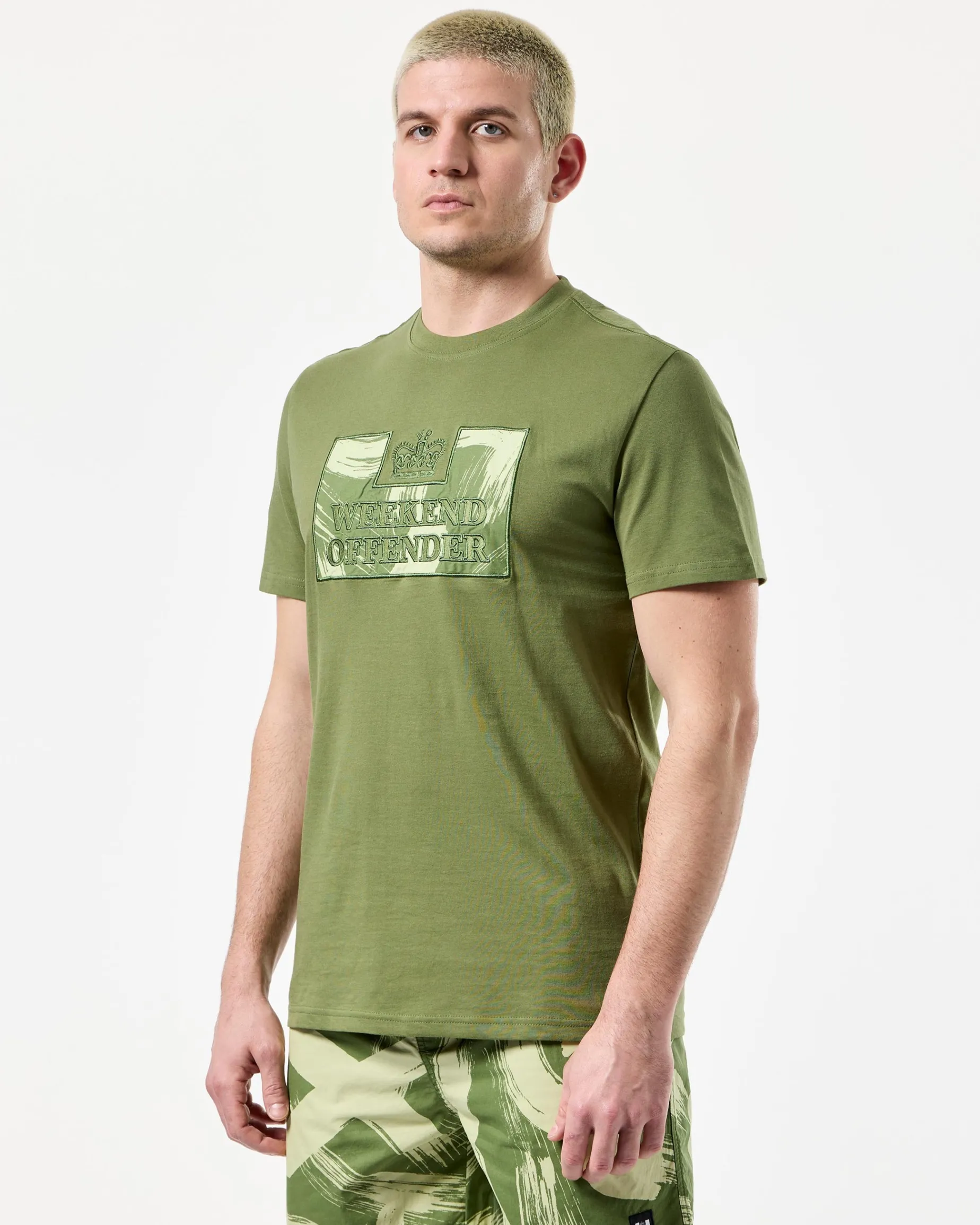 Adachi – T-Shirt mit Camouflage-Muster, Sapling Green