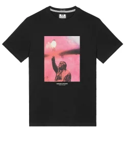 Bagliore Grafik-T-Shirt Schwarz