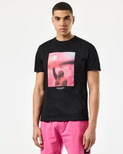Bagliore Grafik-T-Shirt Schwarz