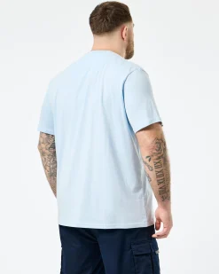Übergröße - Kinky Afro Grafik T-Shirt Ozeanwelle Blau