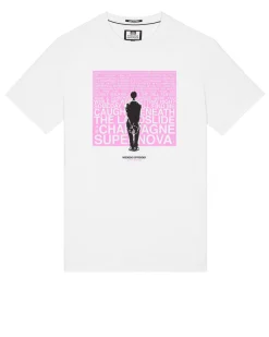 Übergröße - Supernova Grafik T-Shirt Weiß/Pink