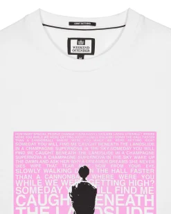 Übergröße - Supernova Grafik T-Shirt Weiß/Pink