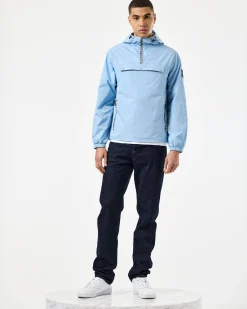 Überkopfjacke mit Manaus-Karomuster, Meeresblau