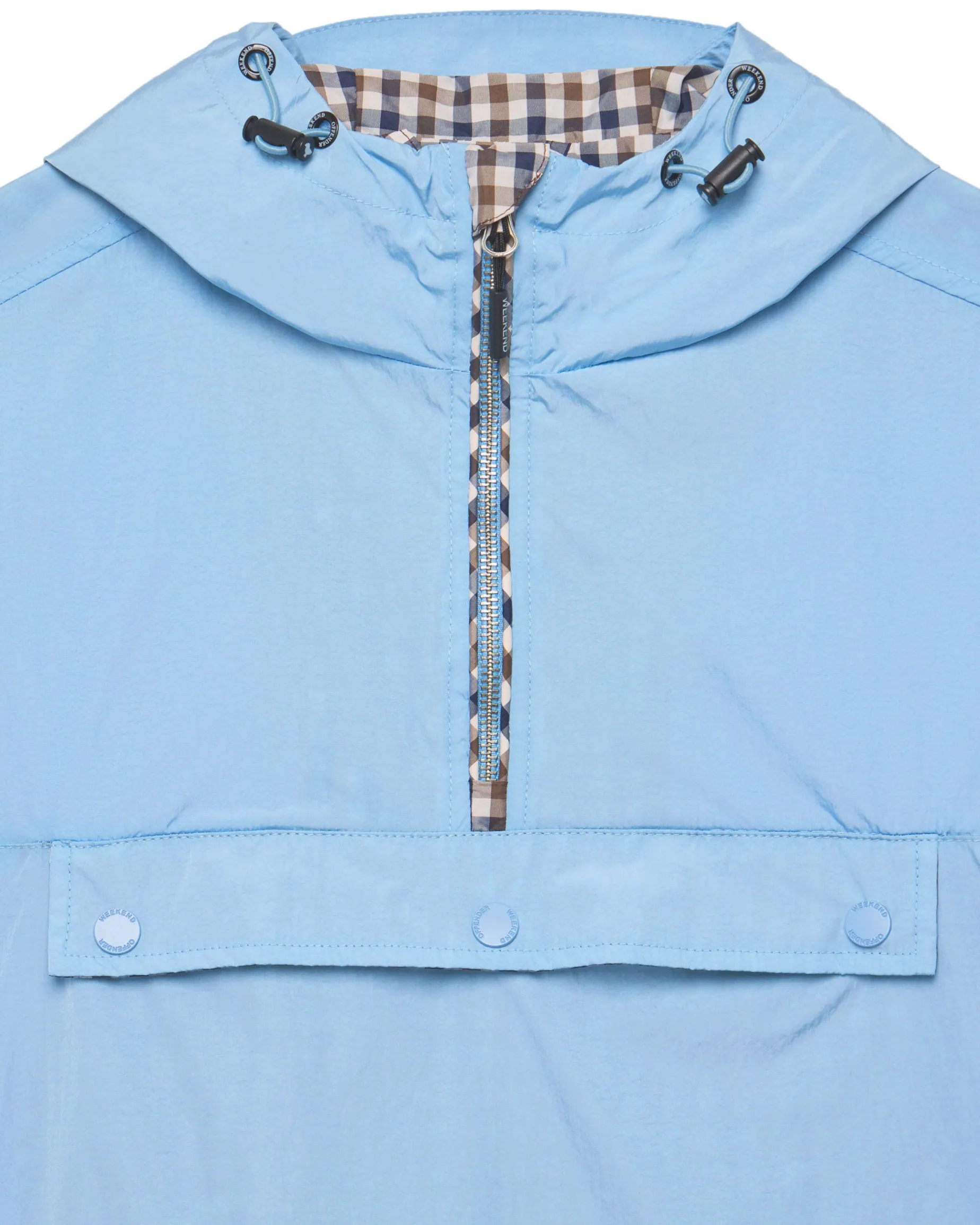Überkopfjacke mit Manaus-Karomuster, Meeresblau