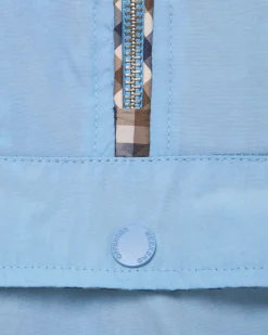 Überkopfjacke mit Manaus-Karomuster, Meeresblau
