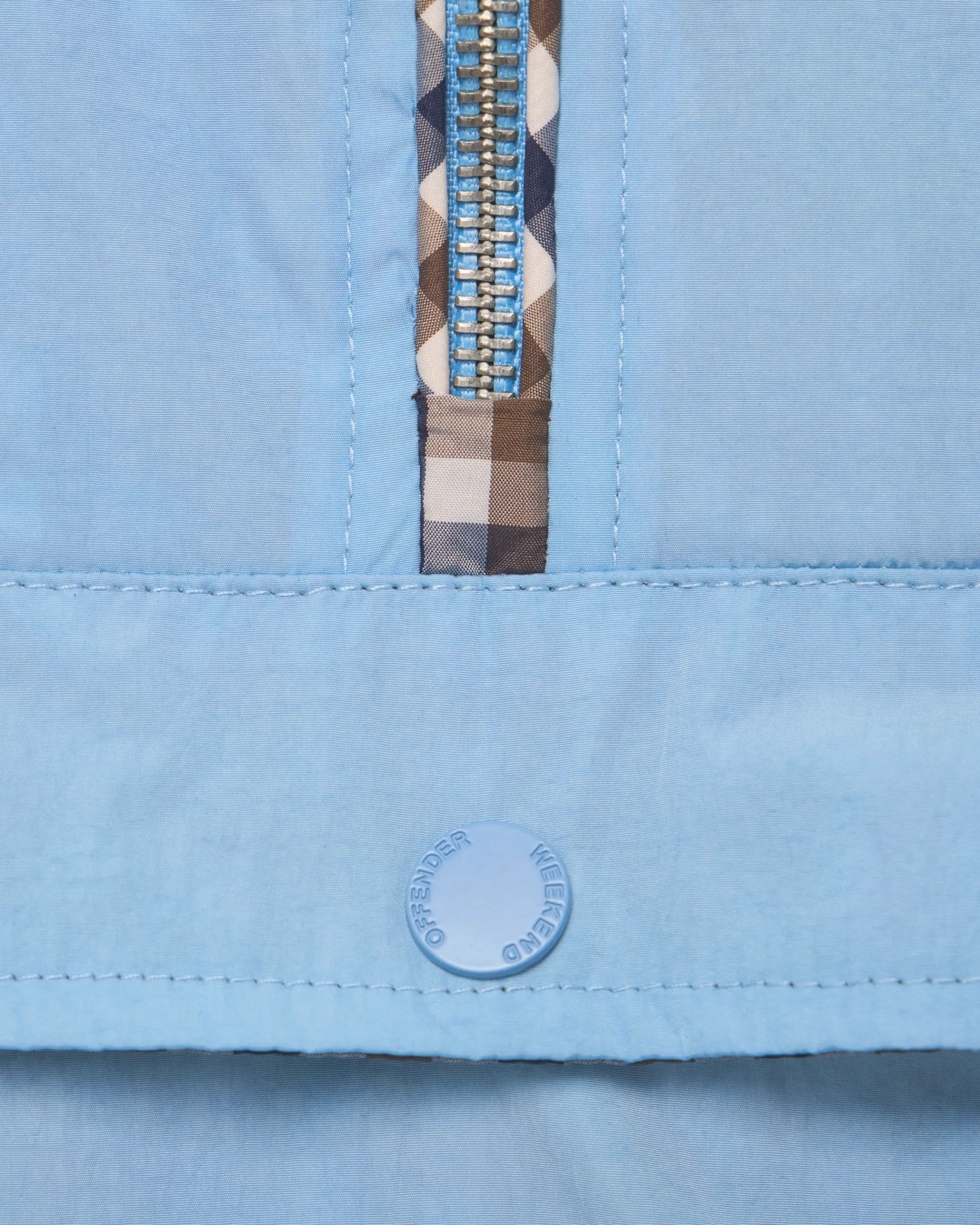 Überkopfjacke mit Manaus-Karomuster, Meeresblau