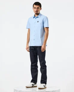 Borak Kurzarmhemd Ocean Wave Blau