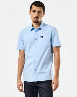 Borak Kurzarmhemd Ocean Wave Blau