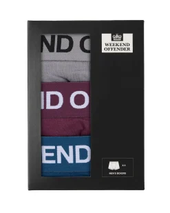 Boxershorts 3er-Pack Hellgrau/ Deep Plum/ Wacholderblau