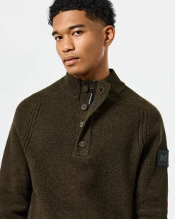 Castillos – Gestrickter Pullover aus Wolle mit Viertelhalsausschnitt,