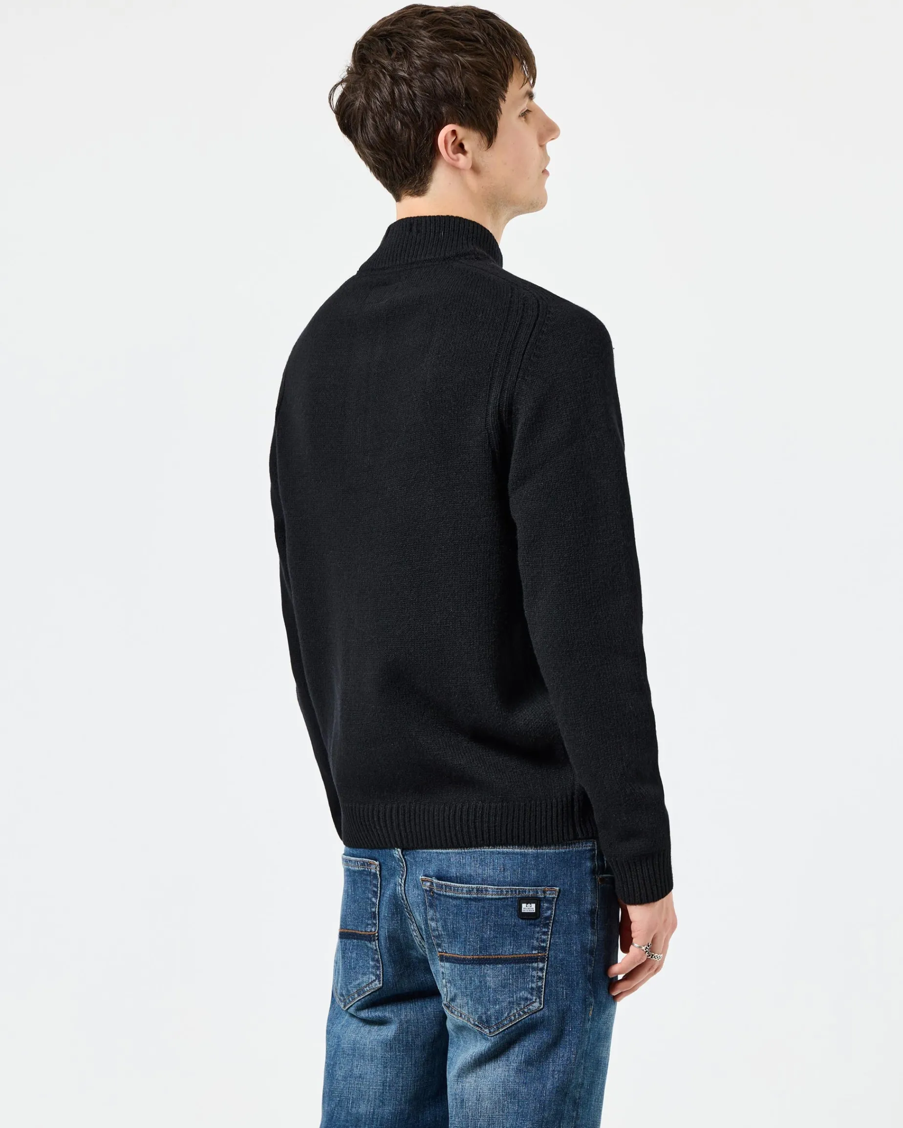Castillos – Gestrickter Pullover aus Wolle mit Viertelhalsausschnitt,