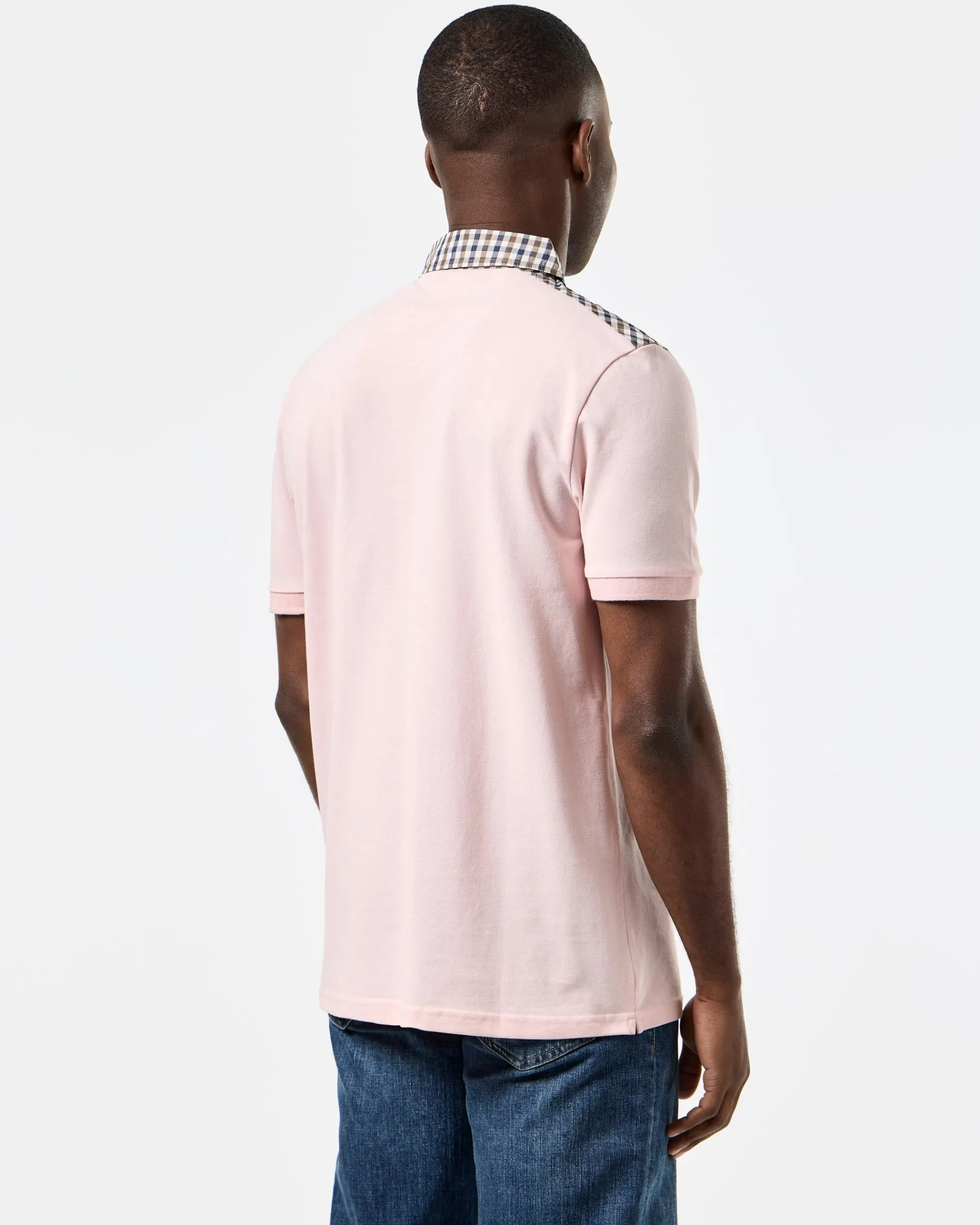 Costa Poloshirt Hellrosa/Mittelgrau