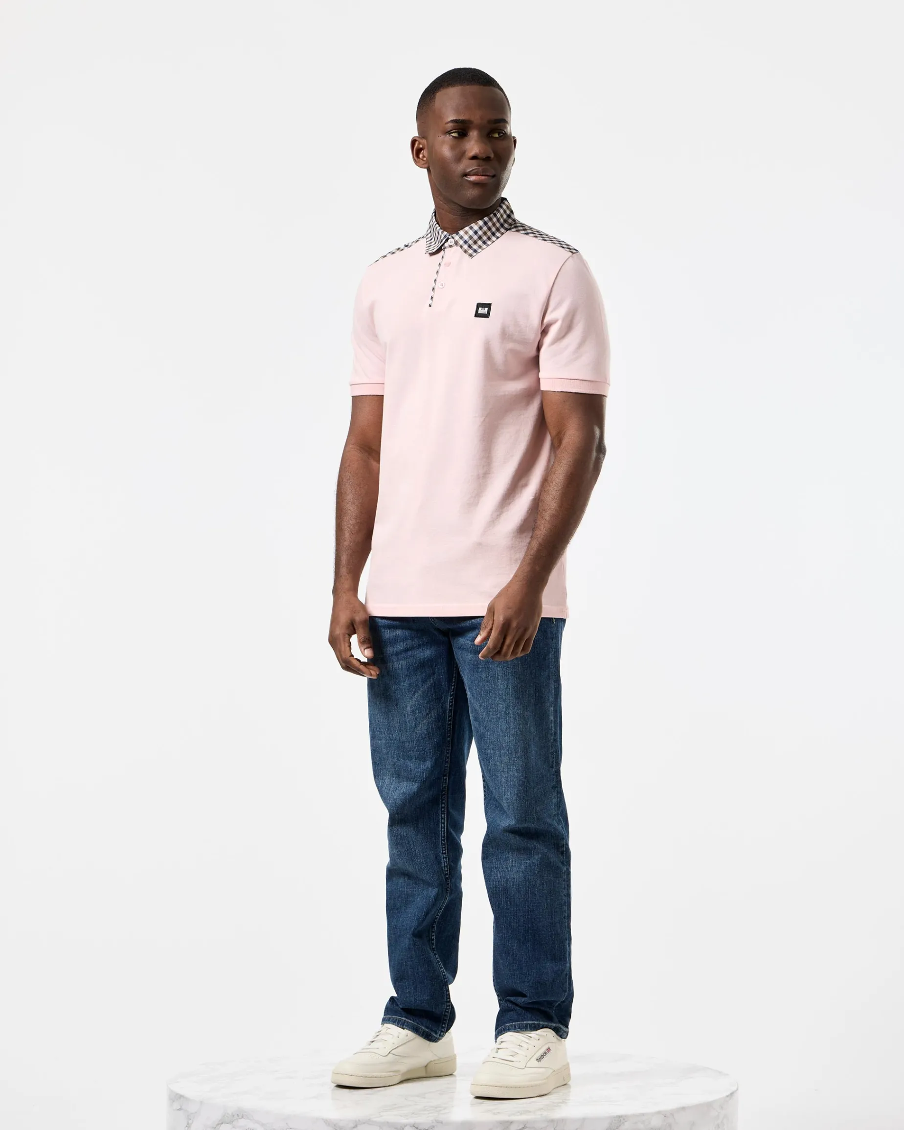 Costa Poloshirt Hellrosa/Mittelgrau