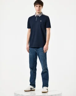 Costa Poloshirt Marineblau/Mid House Check