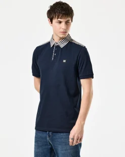Costa Poloshirt Marineblau/Mid House Check