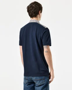 Costa Poloshirt Marineblau/Mid House Check