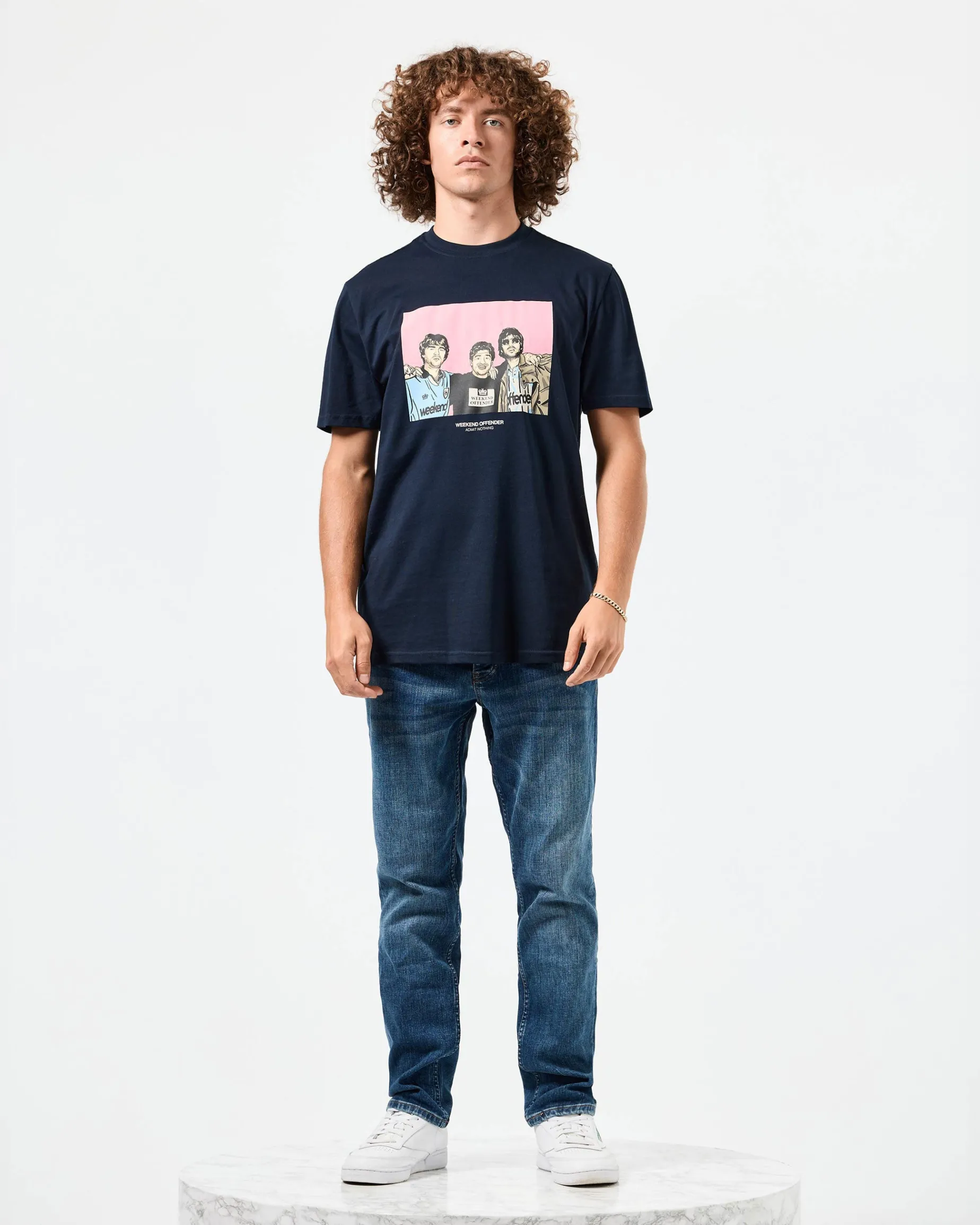 Diego Grafik-T-Shirt Marineblau