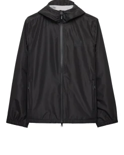 Football + Festivals Wasserdichte Pack-Away-Jacke Schwarz