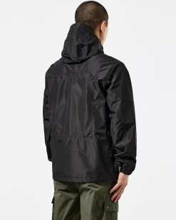 Football + Festivals Wasserdichte Pack-Away-Jacke Schwarz