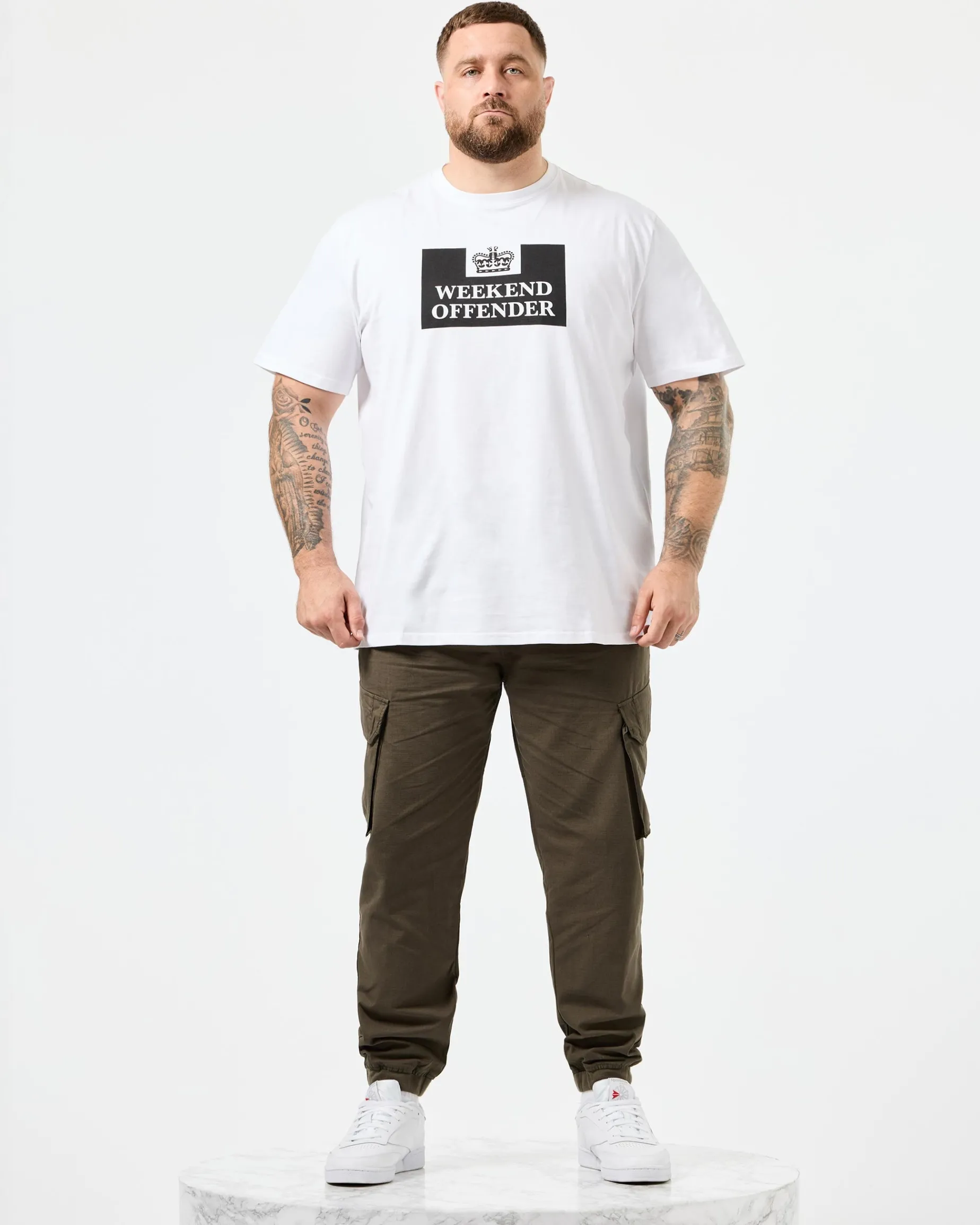 Gefängnis T-Shirt Weiß - Große Größe