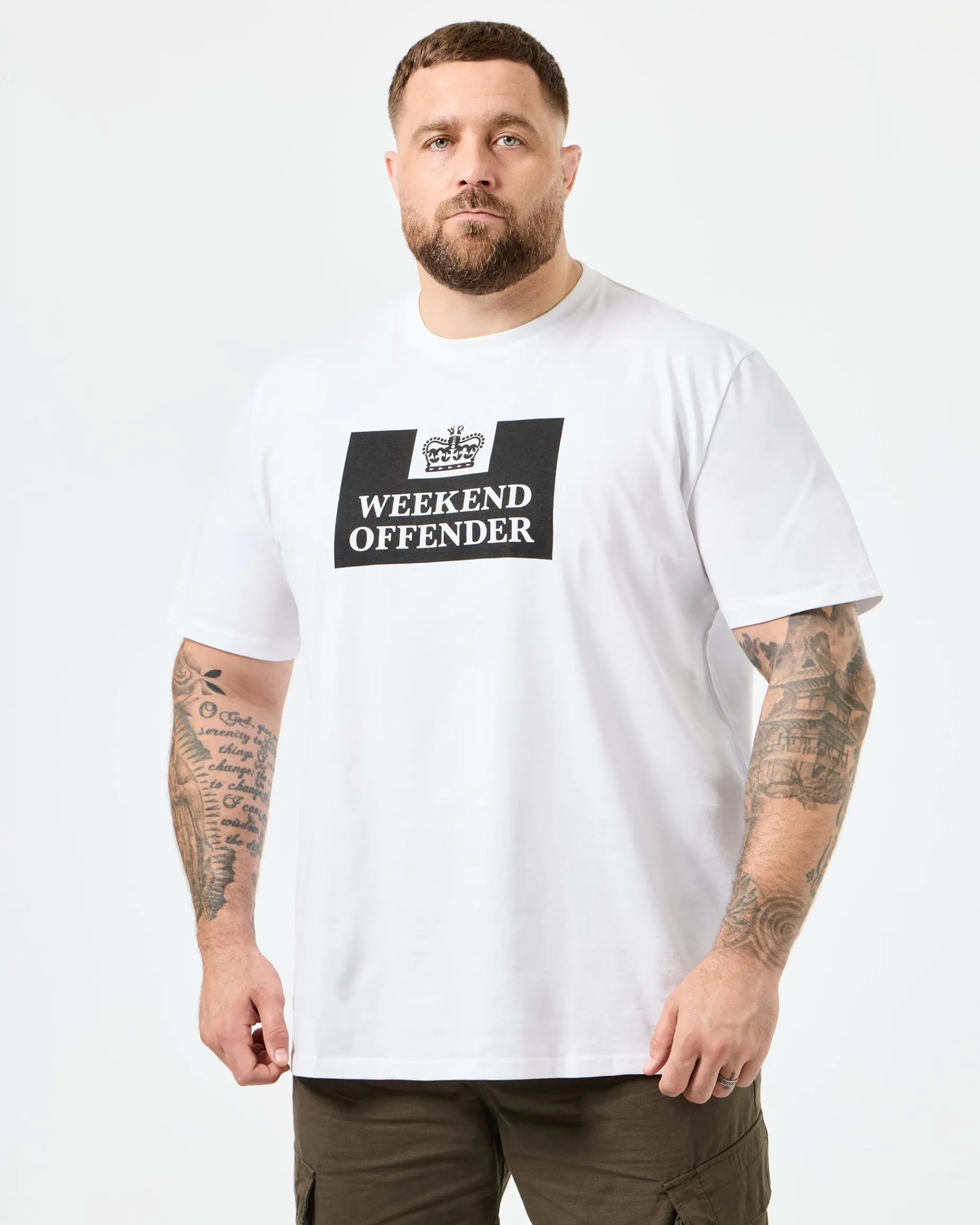 Gefängnis T-Shirt Weiß - Große Größe