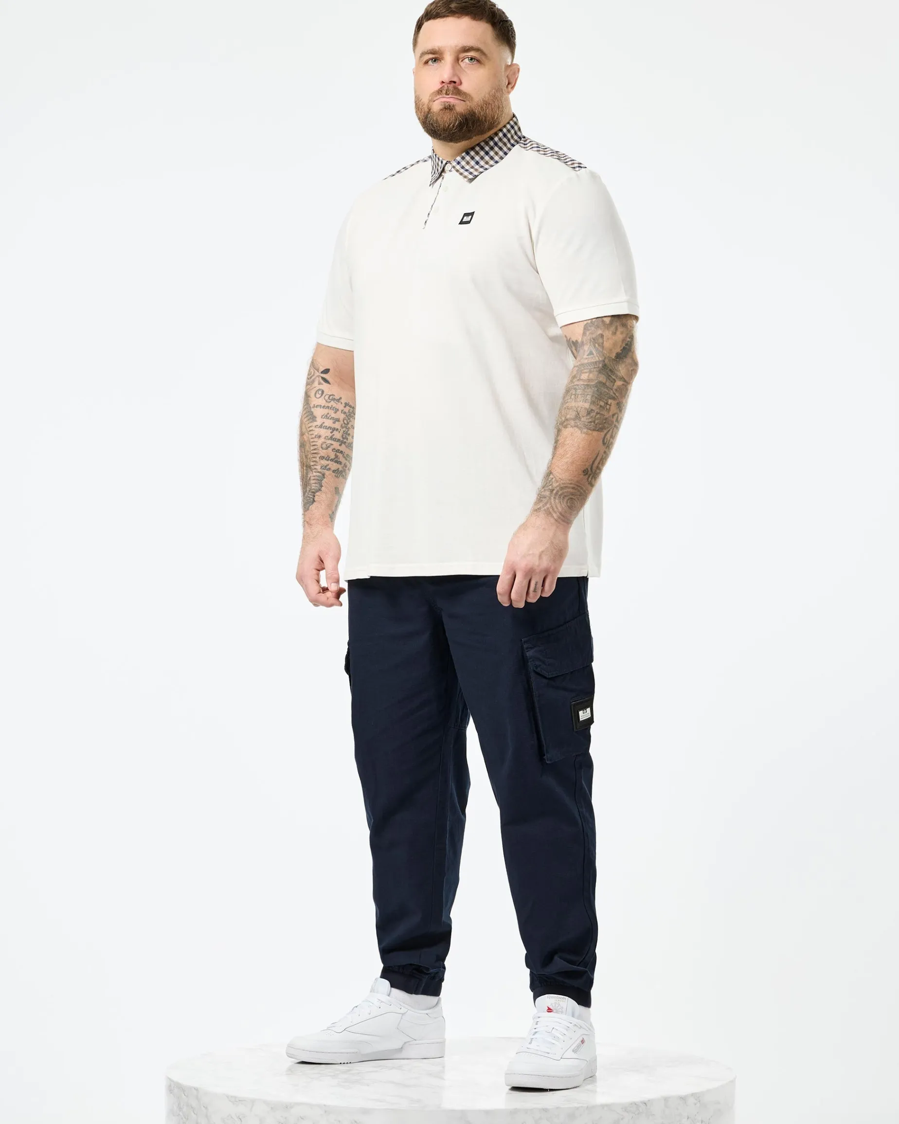 Große Größen - Costa Poloshirt Ghost/Mid House Check