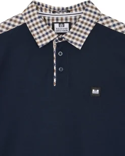 Große Größen - Costa Poloshirt Navy/Mid House Check