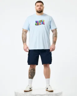 Große Größen - Hallelujah Grafik T-Shirt Ozeanwelle Blau