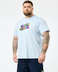 Große Größen - Hallelujah Grafik T-Shirt Ozeanwelle Blau