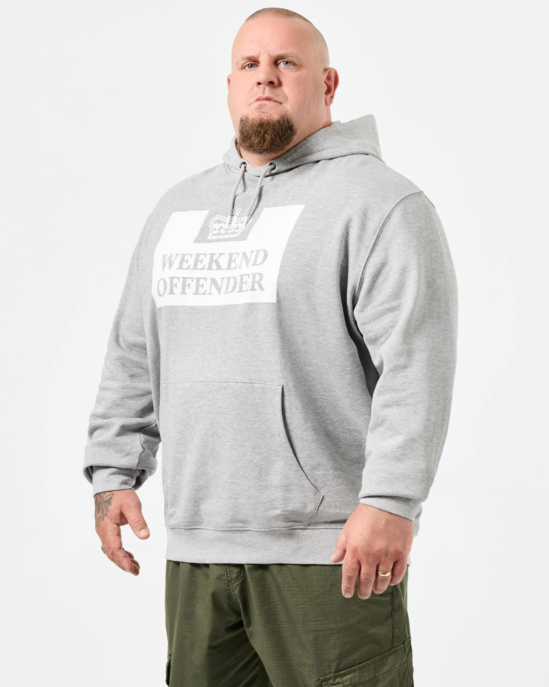 Große Größen - HM Service Classic Hoodie Graumeliert