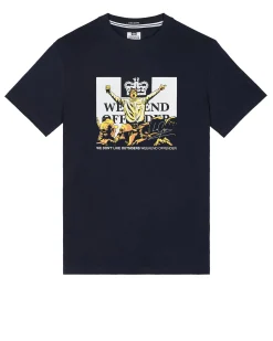 Große Größen - Leo Gregory Grafik-T-Shirt Marineblau