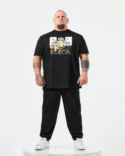 Große Größen - Leo Gregory Grafik-T-Shirt Schwarz