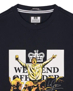 Große Größen - Leo Gregory Grafik-T-Shirt Marineblau