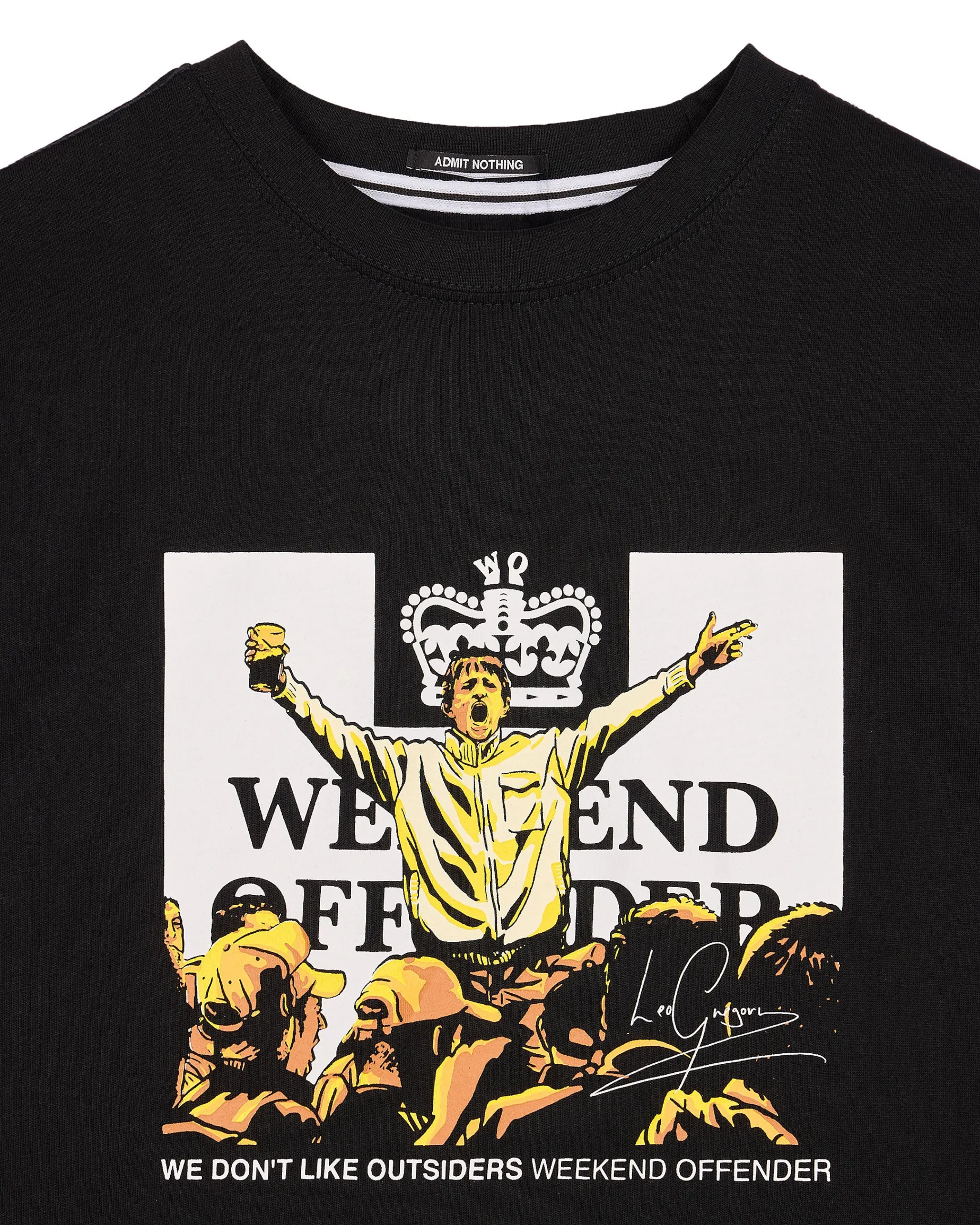Große Größen - Leo Gregory Grafik-T-Shirt Schwarz