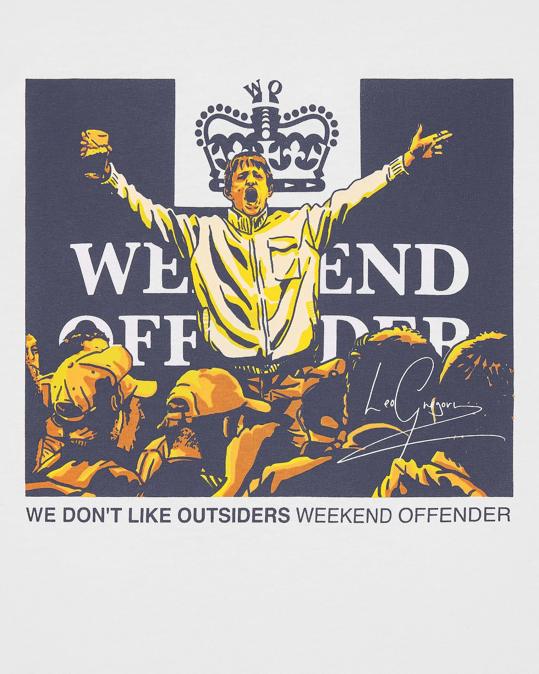 Große Größen - Leo Gregory Grafik-T-Shirt Weiß