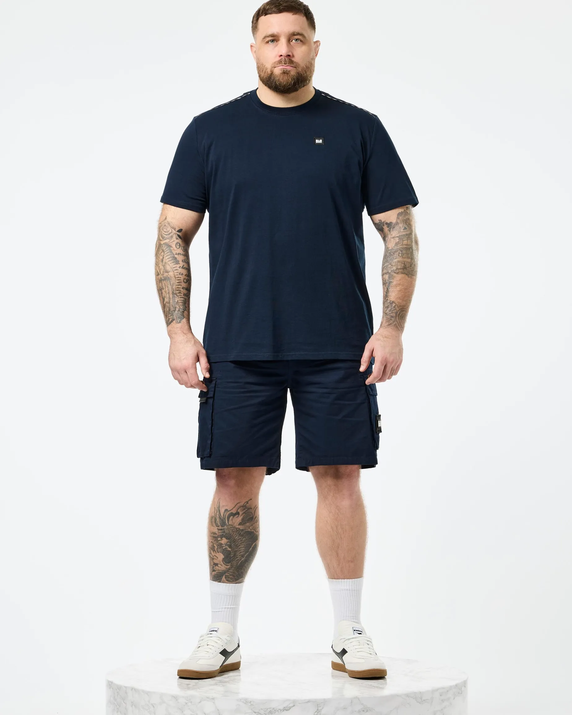 Große Größen - Manuel T-Shirt Navy/Mid House Check