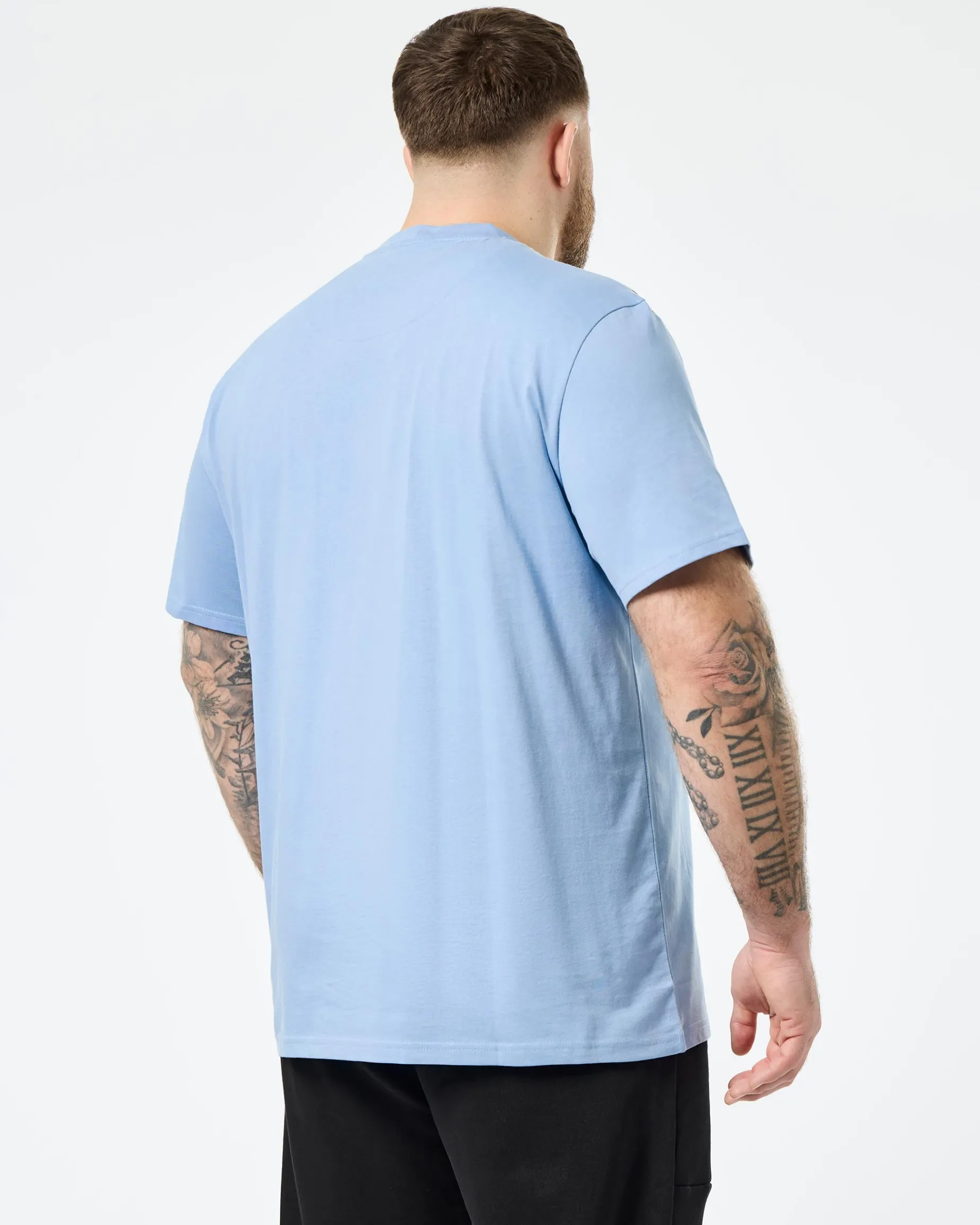 Große Größen - Manuel T-Shirt Sea Marine Blue/Mid House Check