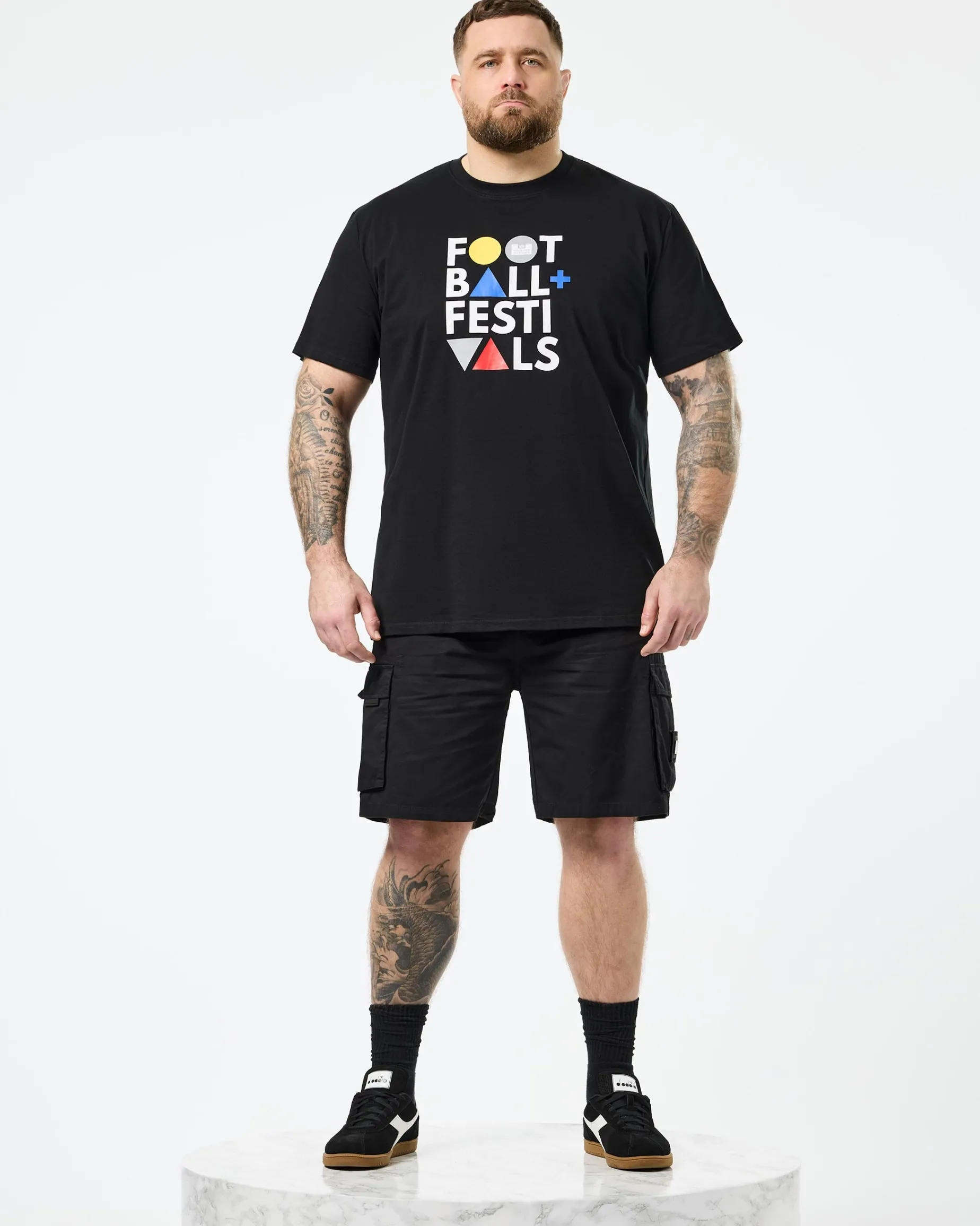 Große Größen - Mascia Cargo Shorts Schwarz