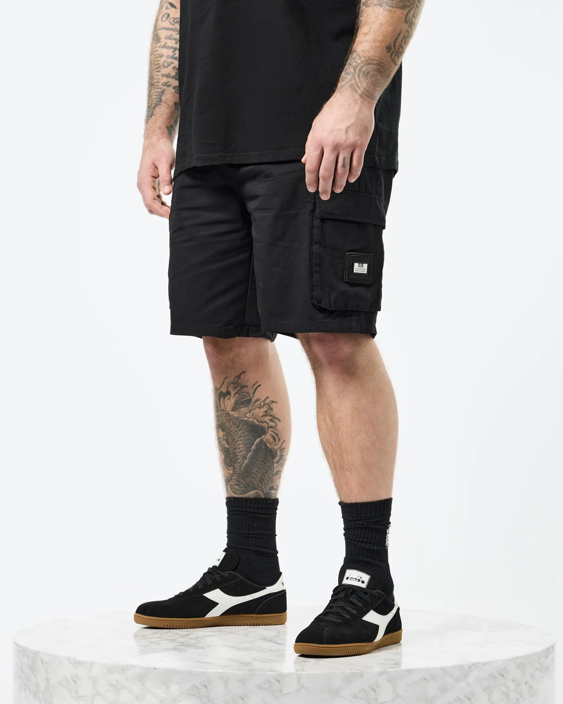 Große Größen - Mascia Cargo Shorts Schwarz