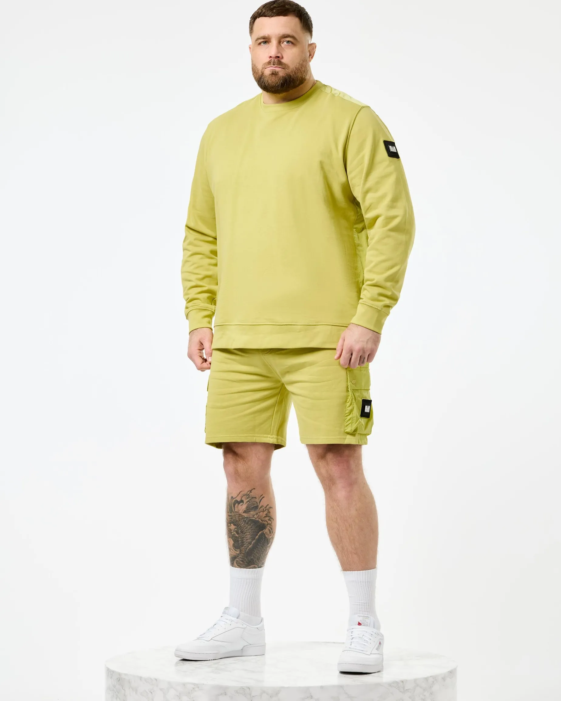 Große Größen - Pink Sands Jogger Shorts Peridot Grün
