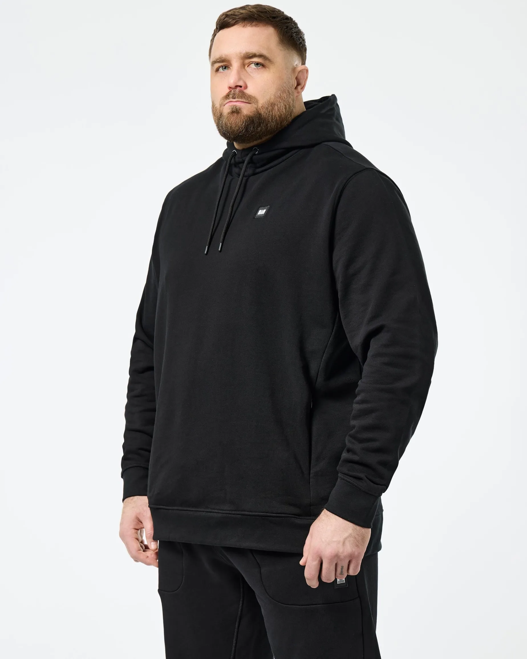 Große Größen - Ribbe Hoodie Schwarz
