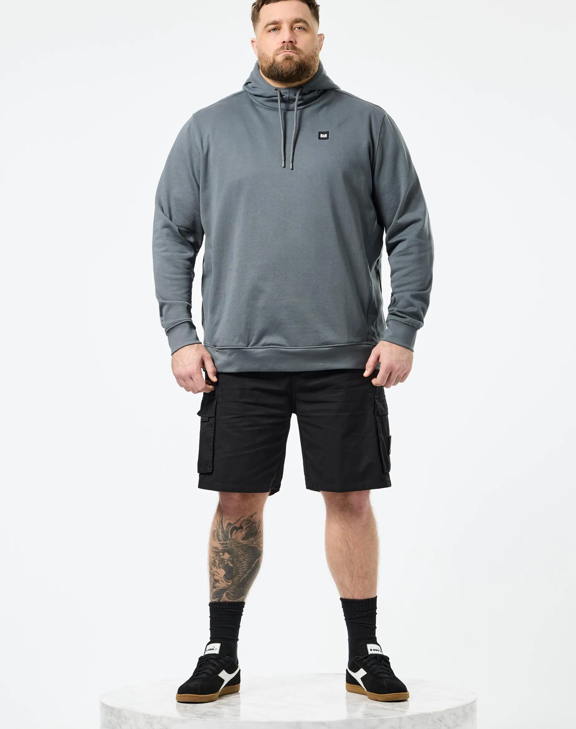 Große Größen - Ribbe Hoodie Zink