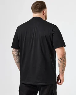 Große Größen - Supernova Grafik T-Shirt Schwarz/Blau