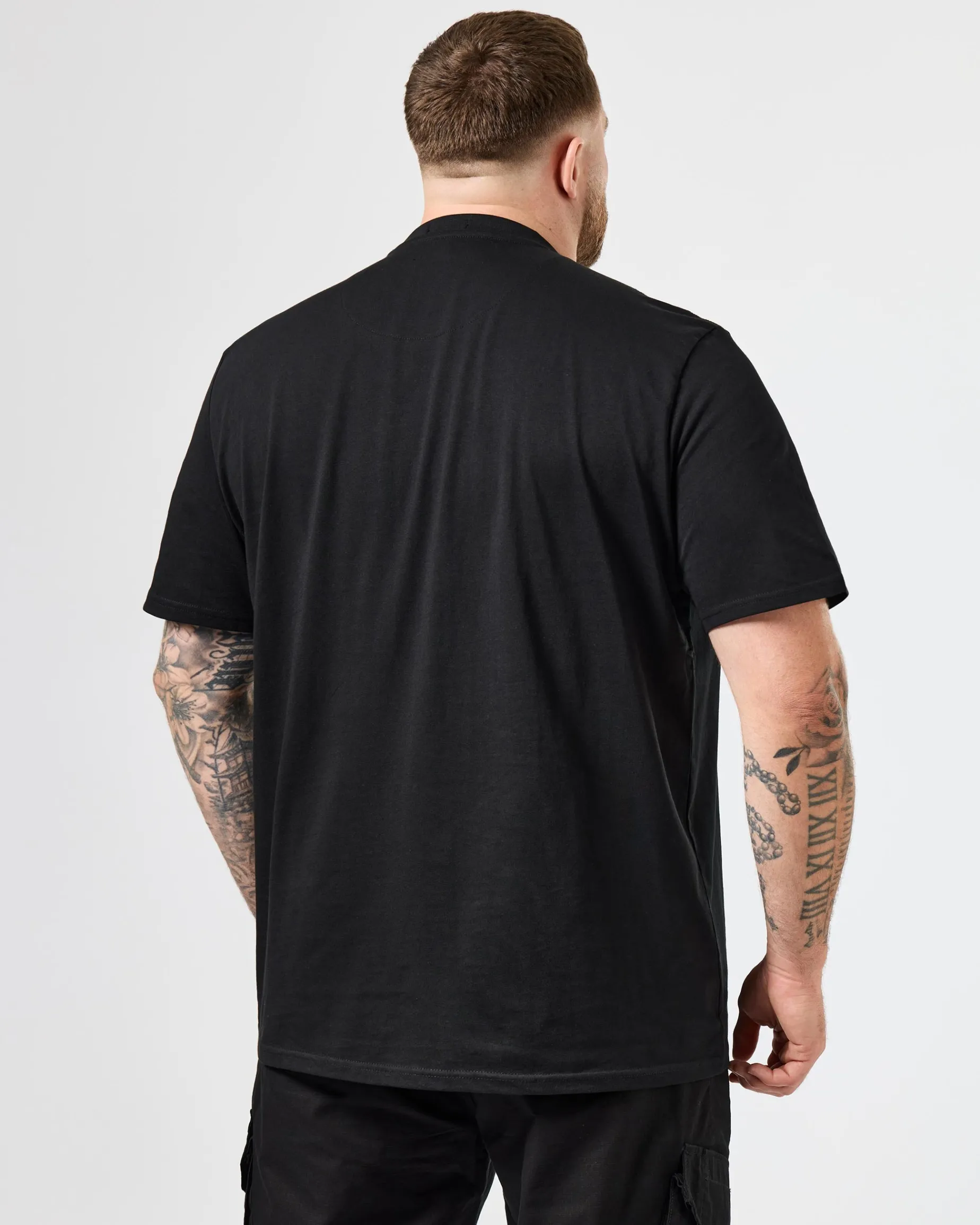 Große Größen - Supernova Grafik T-Shirt Schwarz/Blau