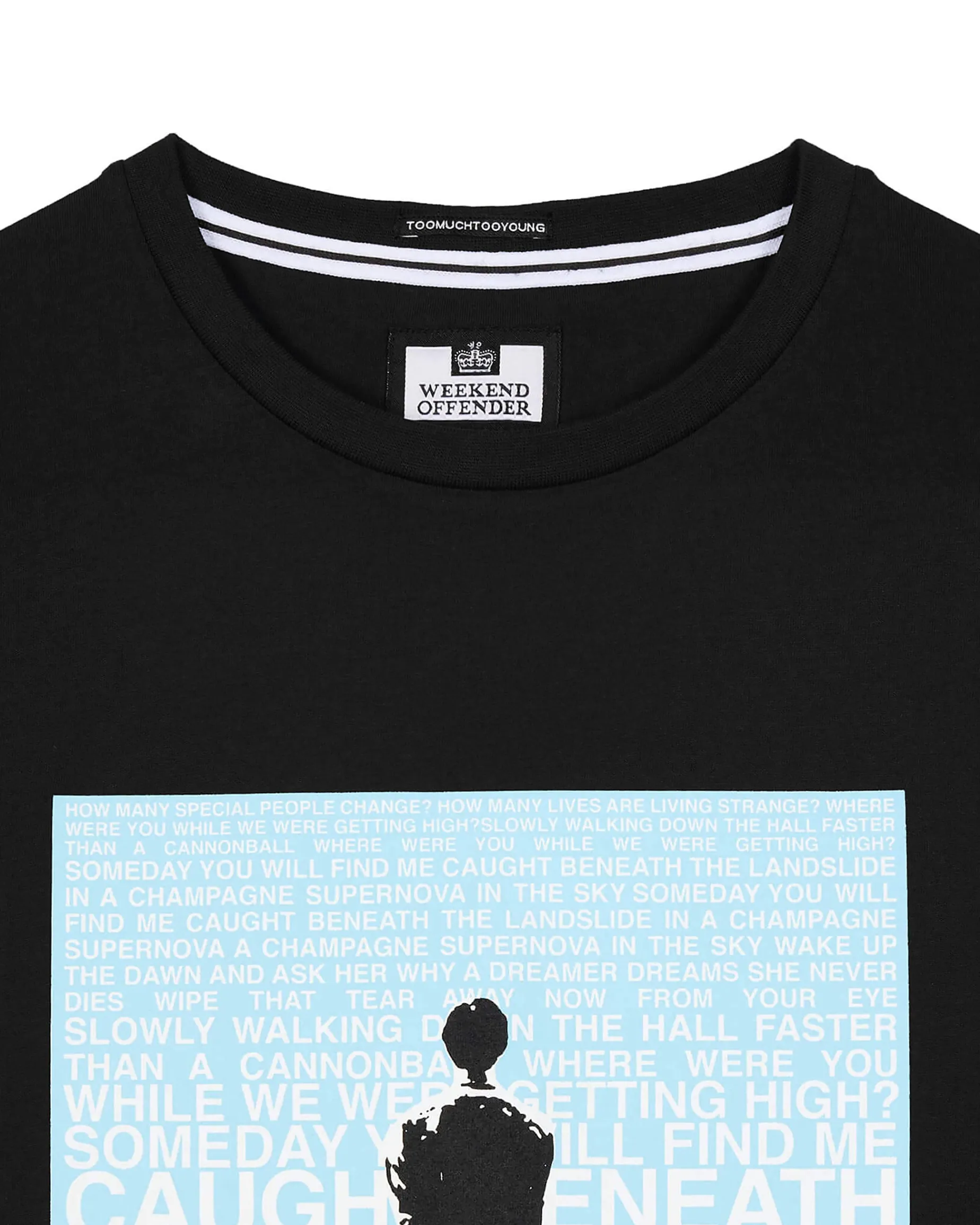 Große Größen - Supernova Grafik T-Shirt Schwarz/Blau