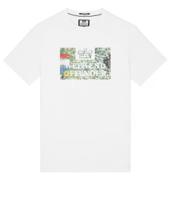 Große Größen - T-Shirt mit Badman-Grafik in Weiß