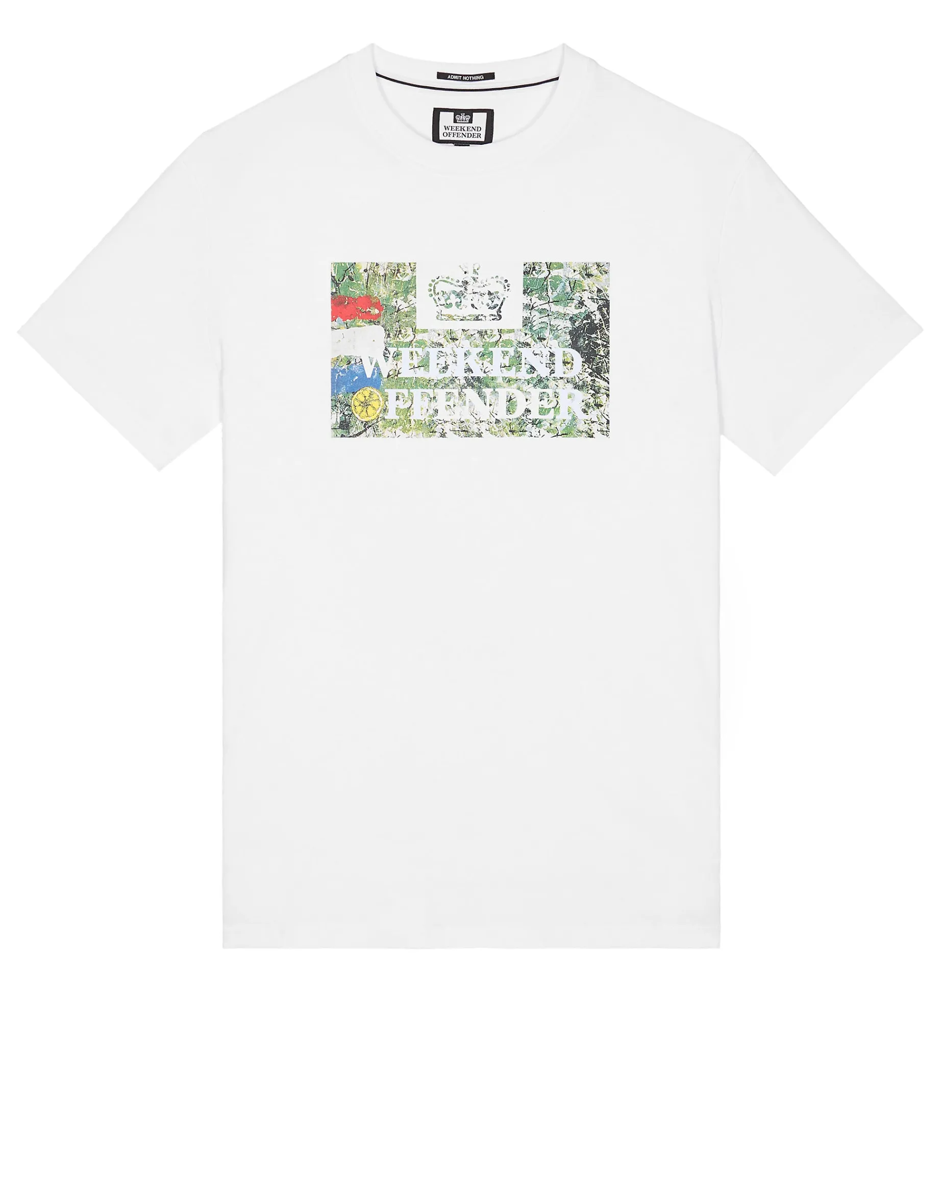 Große Größen - T-Shirt mit Badman-Grafik in Weiß