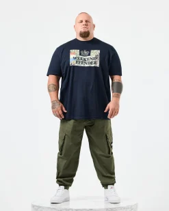 Große Größen - T-Shirt mit Badman-Grafik, Marineblau