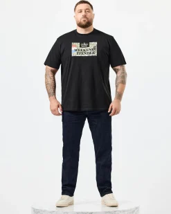 Große Größen - T-Shirt mit Badman-Grafik, Schwarz