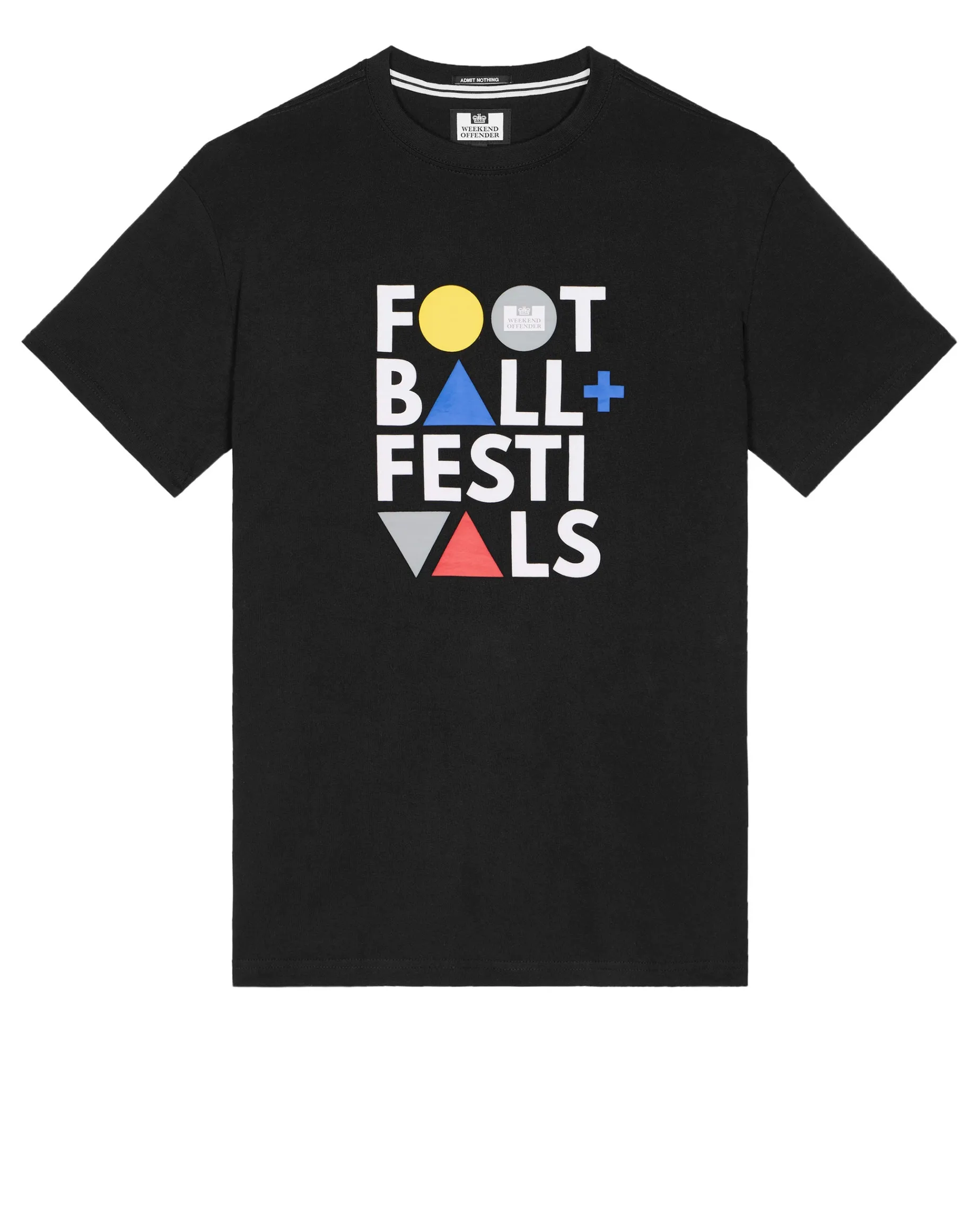 Große Größen - T-Shirt mit Grafik „Football + Festivals“ in Schwarz